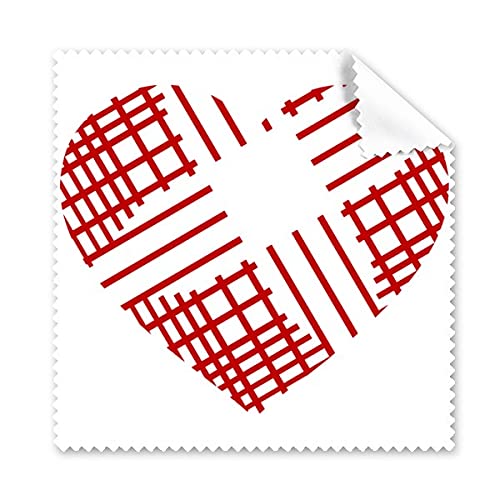 Red Valentine's Day Heart Line Cleaning Cloth Phone Screen Glasses Cleaner 5pcs