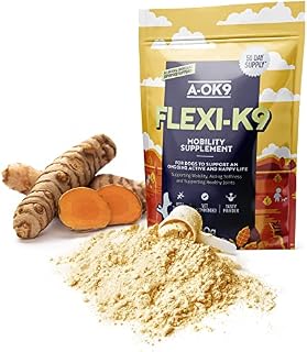A-OK9 Flexi-K9 | Hip and Joint Supplement for Dogs with Stiffness or Mobility Issues | With Green Lipped Mussel, Glucosamine & Chondroitin, Turmeric Superfoods & Dog Supplements