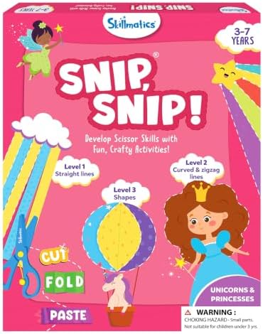 Skillmatics Scissor Skills Activity Book – Snip Snip, Unicorns & Princesses