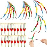 16 Sets Kids Plastic Bow and Arrow Toy Small Bow and Arrow Shooter Mini Arrow Shooter Toys for Boys Girls Sports Target Outdoor Game Sport Party Favors Gifts