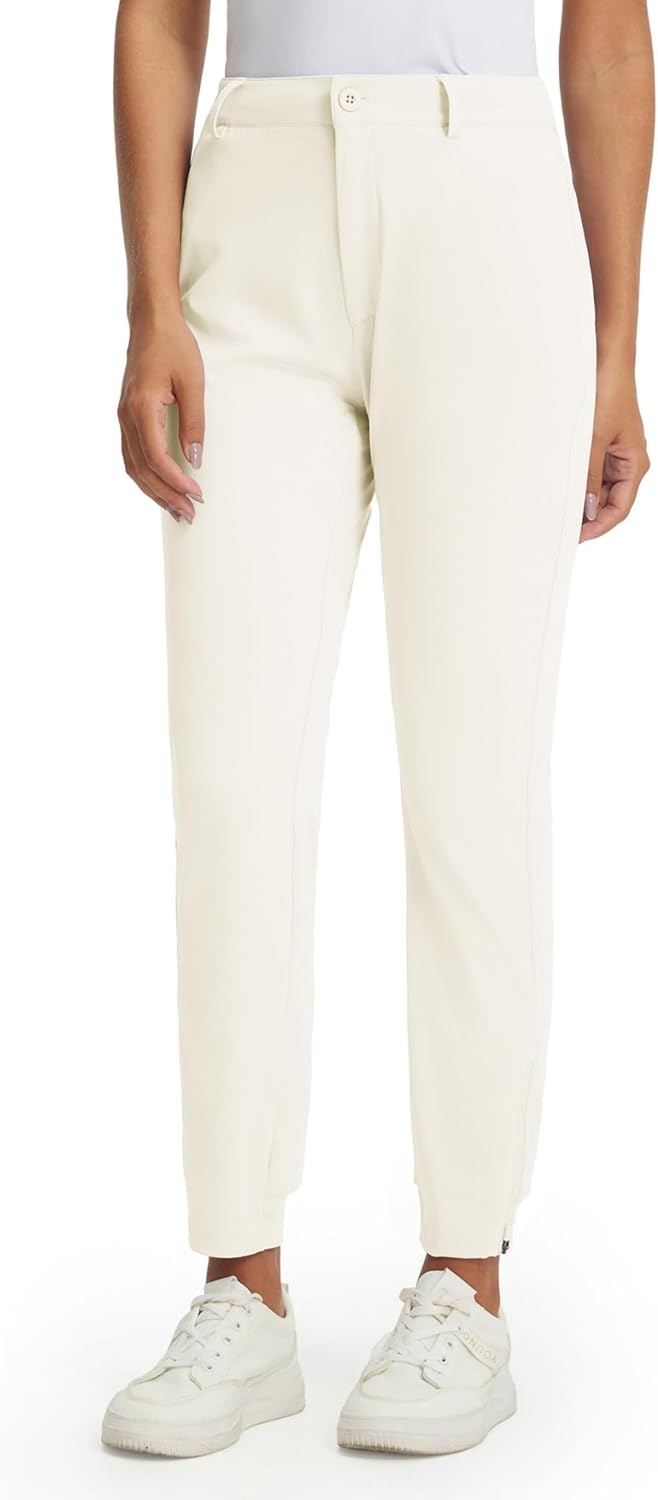 M MAELREG Women's Golf Pants with 4 Pockets Running Track Pants Lightweight Quick Dry Sweatpants Ankle Zip Womens Joggers