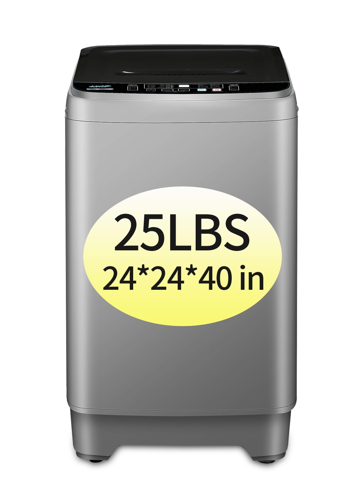 KRIB BLINGFull Automatic Washing Machine with LED Display, 25 lbs Portable Washer Drain Pump, 10 Programs & 8 Water Levels Selections, Ideal for Camping, Apartment, Dorm, GREY, ZTXQB201B-GREY9