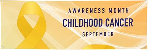 Cartel del mes de concientización sobre el cáncer infantil de 24 x 71 pulgadas, decoraciones para porche, patio, tapiz de fondo, suministros de