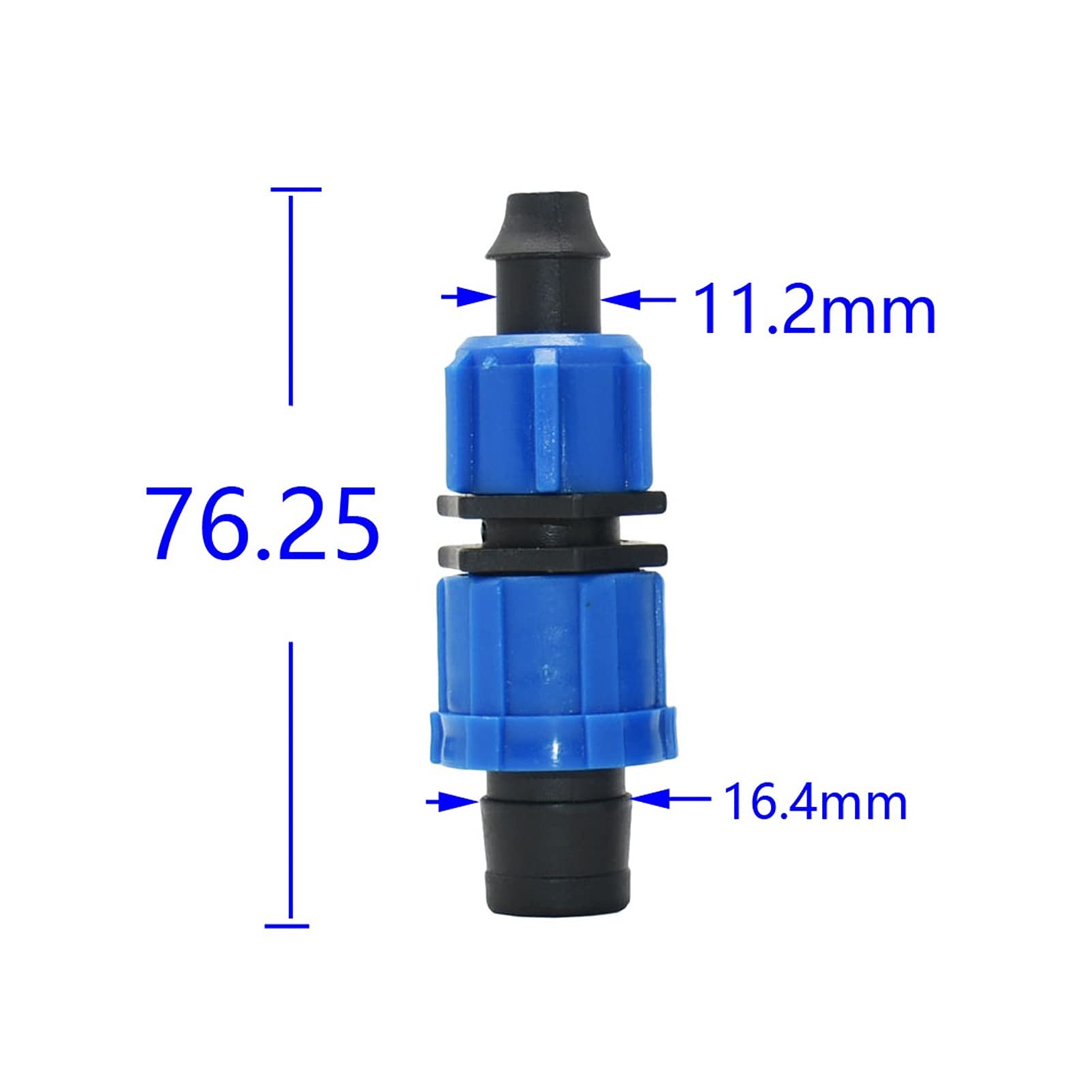 Adaptador de Conector de Utilidad Adaptador de Conector de Manguera Conector de Cinta de Goteo de Riego de 16 Mm Tapón de Extremo de Codo en Forma de T con Contratuerca Desviador de Junta de Tubería d