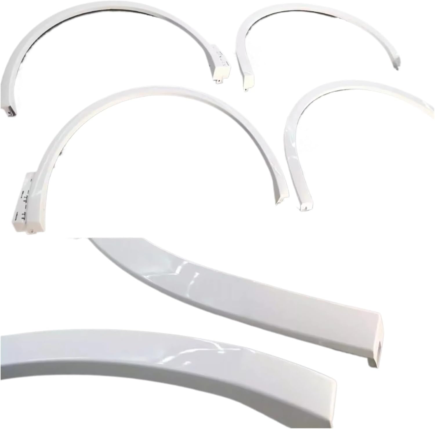 Body Kit Front and Rear Wheel Eyebrow Compatible With vw Tiguan L Convert Rline Fender Trim Body Kit Car Accessories(White)