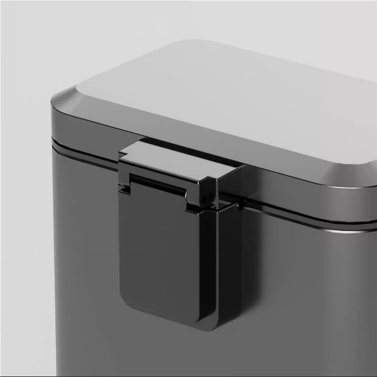 Mülleimer Küchen-Mülleimer mit Soft-Close-Funktion und Deckel Tritt-Mülleimer aus Edelstahl Anti-Fingerabdruck-Pedal-Mülleimer mit herausnehmbarem Inneneimer,Schwarz-15L