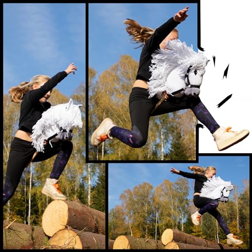 SKIPPI Hobby Horse Gray, Horse on a Stick, Large Horse A3, Halter and Reins Included, Hobby Horsing, Stick Horse, Gift for Girls, Children, Girls Toy - Image 5