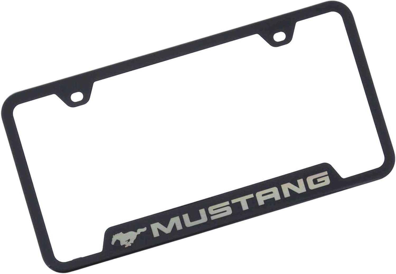 Au-TOMOTIVE Gold License Plate Frame for Ford Mustang (Black)