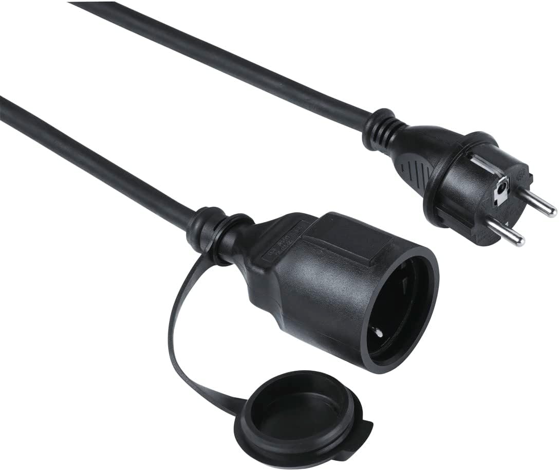 Cable Outdoor, Extension Cords for Outdoor, IP44, Protection Cover, 10 m, Black