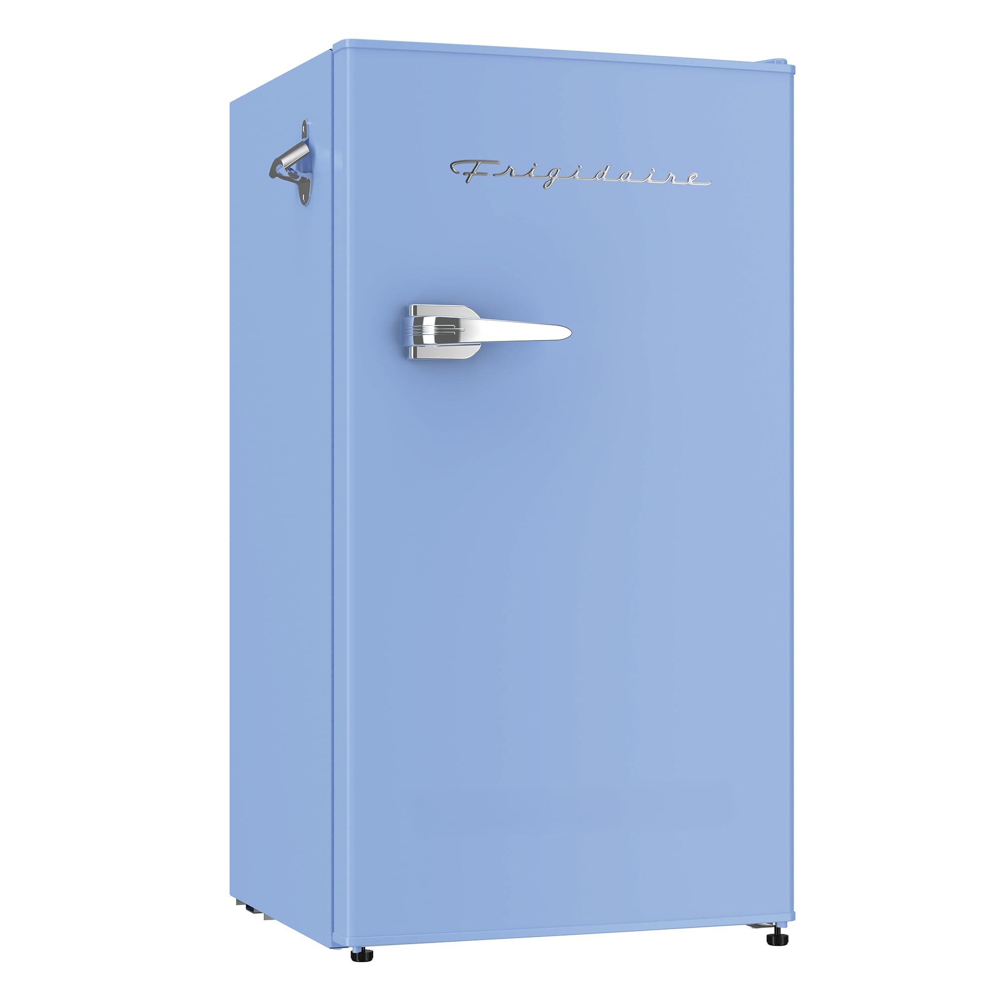 Photo 1 of Frigidaire Retro Compact Fridge with Chiller, 3.2 cu ft Countertop Fridge with Built-In Bottle Opener, Compact Refrigerator for Office, Bedroom, Dorm Room or Cabin - 16.5" D x 19" W x 31" H (Blue)