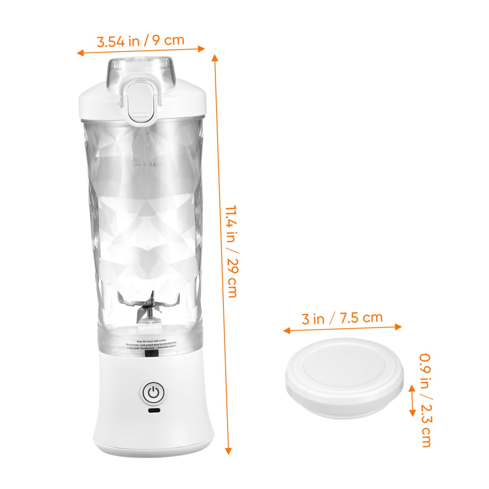 Cabilock Portable Fruit Mini Juicer 600ml Electric Juicer Mixing Bottle Fresh Juice Cup Compact Stylish Easy to