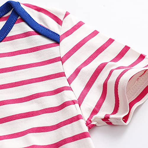 Camiseta de verão para meninas, listrada, estampa animal, manga curta, gola redonda, casual, para me