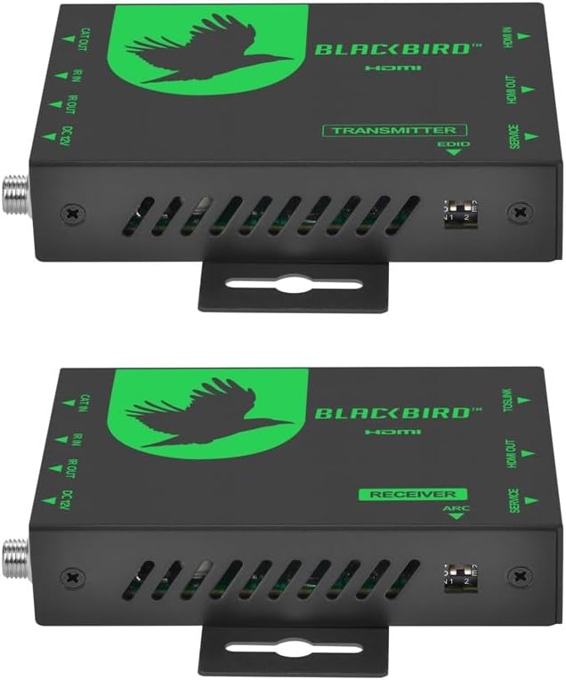 Monoprice Blackbird 4K60 HDMI 70m Extender Via a Single CAT6/6a Ethernet Cable, HDMI 2.0b and HDCP 2.2, Zero‑Latency, Audio Extraction, 18Gbps