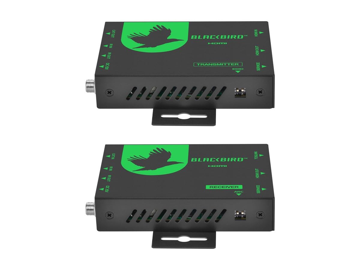 Monoprice Blackbird 4K60 HDMI 70m Extender Via a Single CAT6/6a Ethernet  Cable, HDMI 2.0b and HDCP 2.2, Zero‑Latency, Audio Extraction, 18Gbps : ...