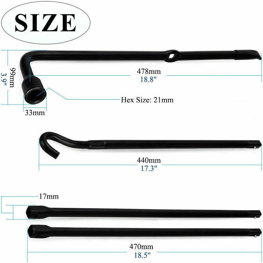 for (2004-2014) Ford F150 Spare Tire Lug Wrench Tool Kit Replacement & Scissor Jack, Spare Tire Removal Tool and Scissor Jack Handle 2 Ton Set