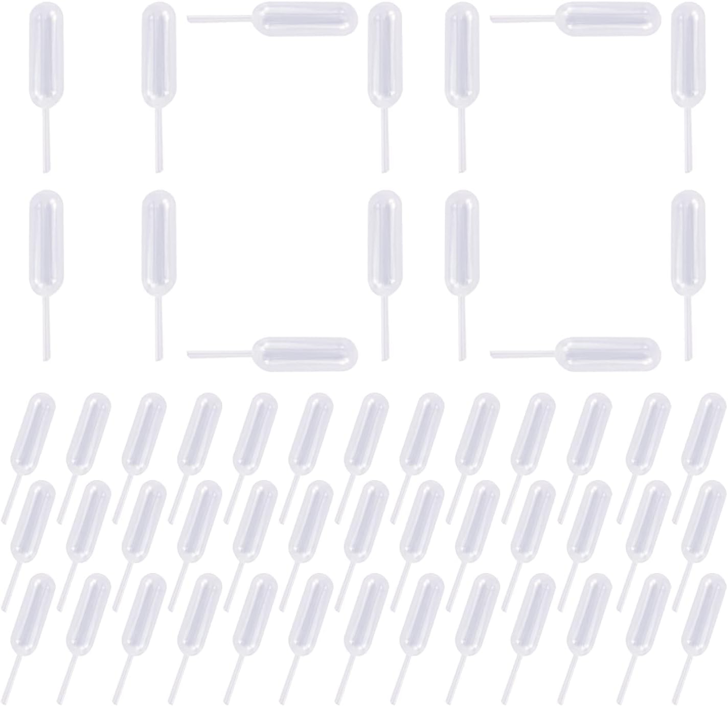 EKIND Plastic Squeeze Transfer Pipettes Suitable for Chocolate, Cupcakes, Strawberries, Ice Cream, Cakes, Children's Painting, Kitchen (4ml, Pack of 100)
