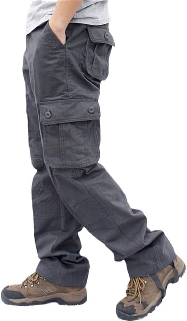 Haitpant Men's Tactical Cargo Pants Loose Fit Military Work Trousers, Casual Army Style Multi-Pocket Straight Leg Overalls
