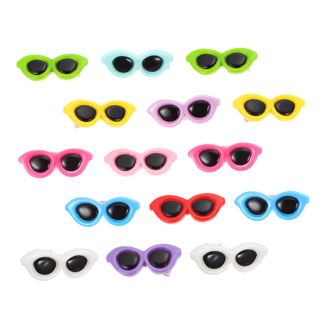 COLLBATH 15Pcs Sunglass Shaped Dog Hair Clips Stylish Party Pet Headdress Durable Lightweight Dog Hair Accessories for Daily Wear Events Lovely Hair Clips for Pets