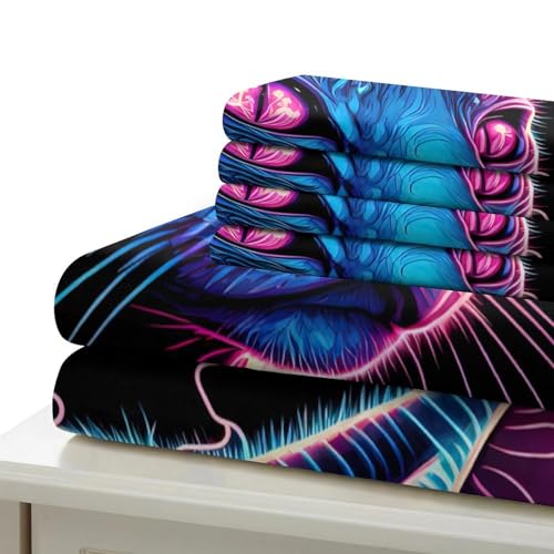 Housse de couette loup 3D hypoallergénique et douce en microfibre résistante 260x220cm - 7