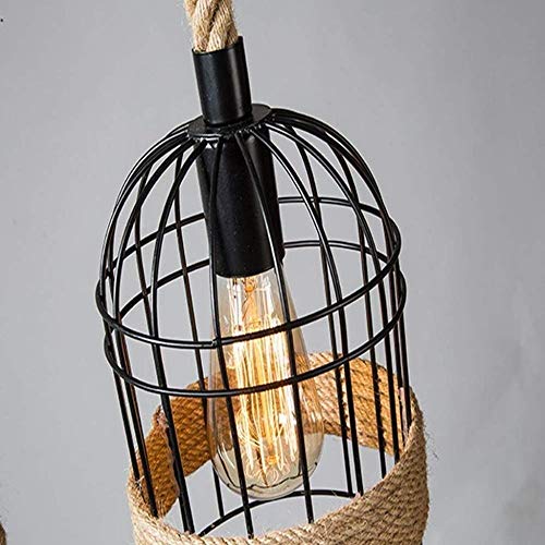 LQ Steampunk Industrial Vintage Hemp Rope Hanging Lamp Restaurant Lamp Pendant Lamp Height Adjustable, Creative Loft Bar Lamp chandelier steampunk buy now online