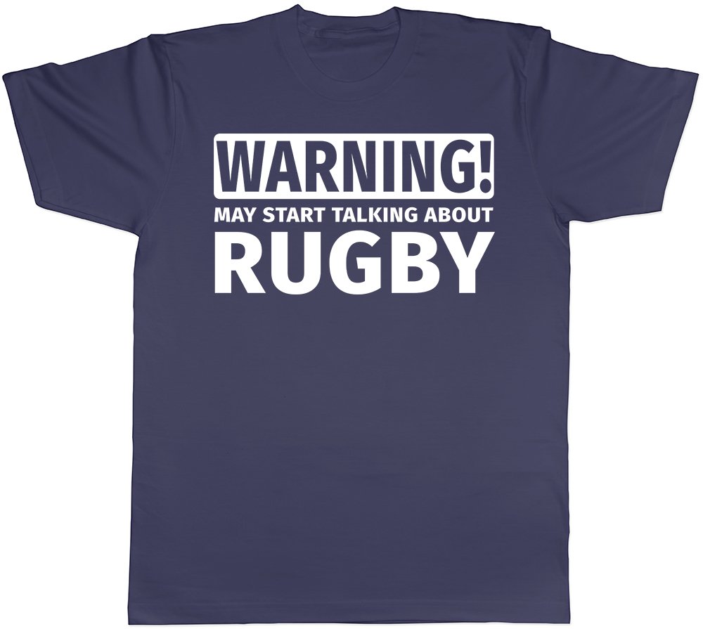 Shopagift Warning May Start Talking About Rugby Unisex T-Shirt Navy Blue