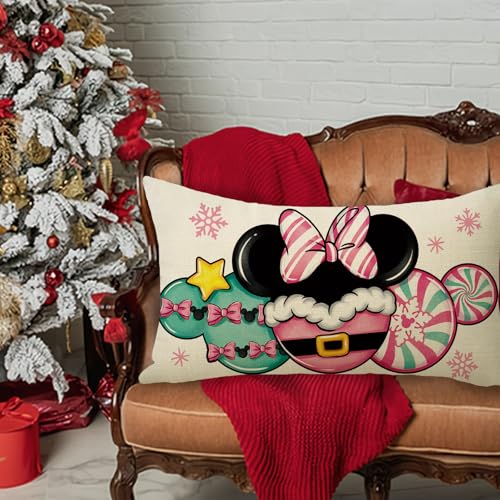 Ussap US-598-PC-S12 Christmas Cartoon Mouse Lumbar Decorative Throw Pillow Cover 12 X 20 thumb #5