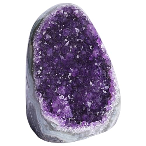 Amethyst Crystal Rock, 100-300g Geoda de amatista natural, cristales de energía positivos y piedras de curación para la oficina de automóviles Decoración del hogar Regalos de cristal.