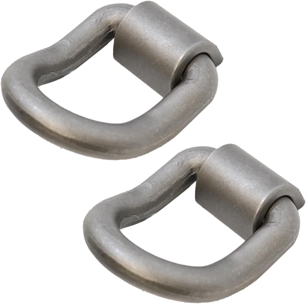 Boxer 1” Weld-On Heavy Duty Forged Bent D Rings 47,000 Pounds, Raw Finish, for Flatbeds Tie-Down Anchor (2 Pack)