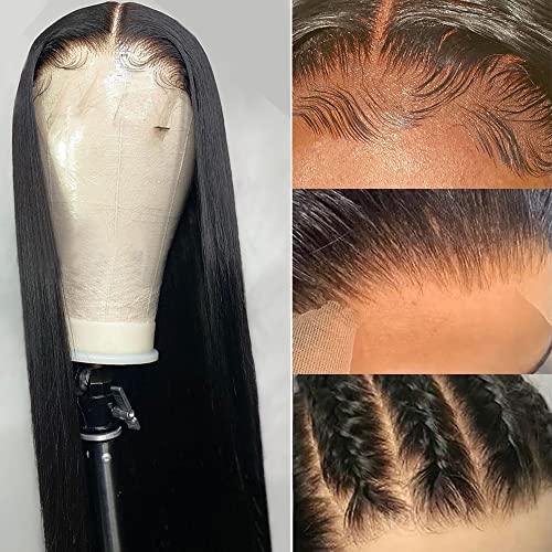 Pre Plucked 5X5 Closure Wig 100% Human Hair Wigs For Black Women Straight Brazilian Virgin Hair Glueless HD Transparent