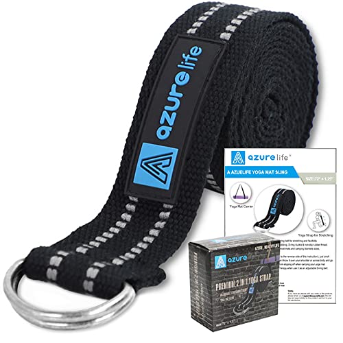 A Azurelife Premium2 In 1 Yoga Mat Strap, Adjustable Yoga Mat Carrier Sling For Carrying, Doubles As Stretch Bands #TOP9