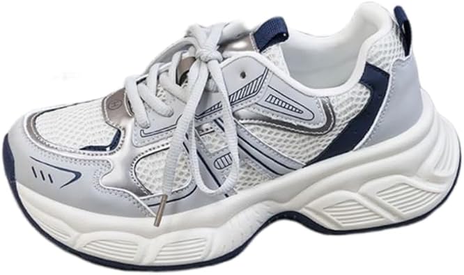 Womens Retro Mesh Breathable Running Shoes - Thick-Soled Cushioned Comfort Sports Footwea