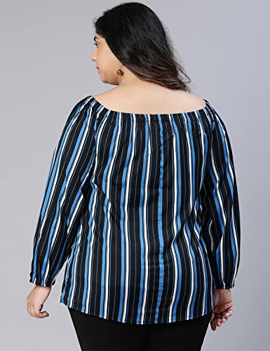 Image of oxolloxo Color Paneled Full Sleeve somen Plus Size top