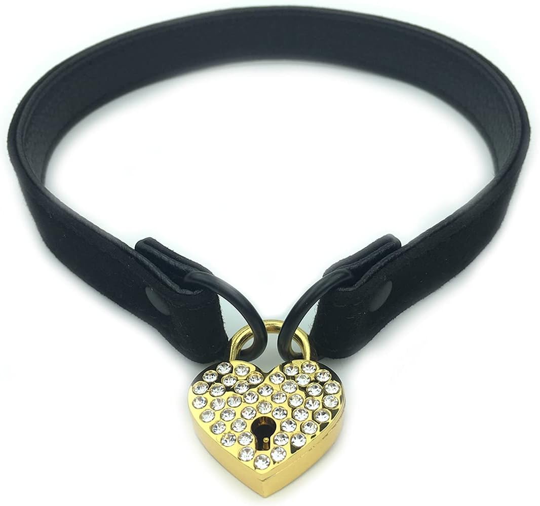 Succuba Padlock Choker Collar Necklace Lolita Collar Cat Kitty Velvet Necklace with Lock and Key For Women and Men