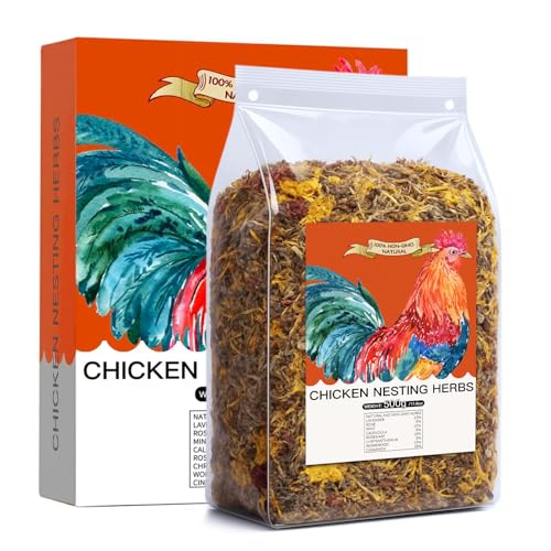 Image of 17.6 Oz Chicken Nesting Herbs Flowers Premixed Dried Poultry Herbs Natural Nesting Box Pads Roost House Lime Feed Grit Herbs Bedding Supplies for Chicken Coop Feeder Freshness Egg Laying Coop Smell