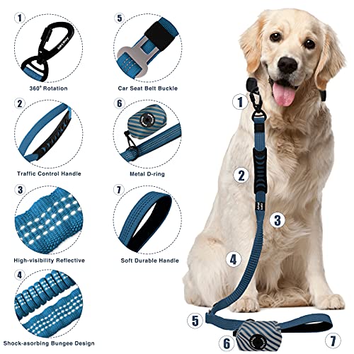 Amai keto Dog Leash,Heavy Duty Dog Leash for Large Medium Dogs -Max 5 Ft Highly Reflective with Car Seat Belt Buckle, 2… - Image 3