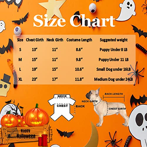 BT Bear Dog Halloween Costume, Small Dog Pumpkin Outfit Funny Cosplay Dress Up with Pumpkin Hat for Cats & Puppy to Medium Dogs (L) - Image 3