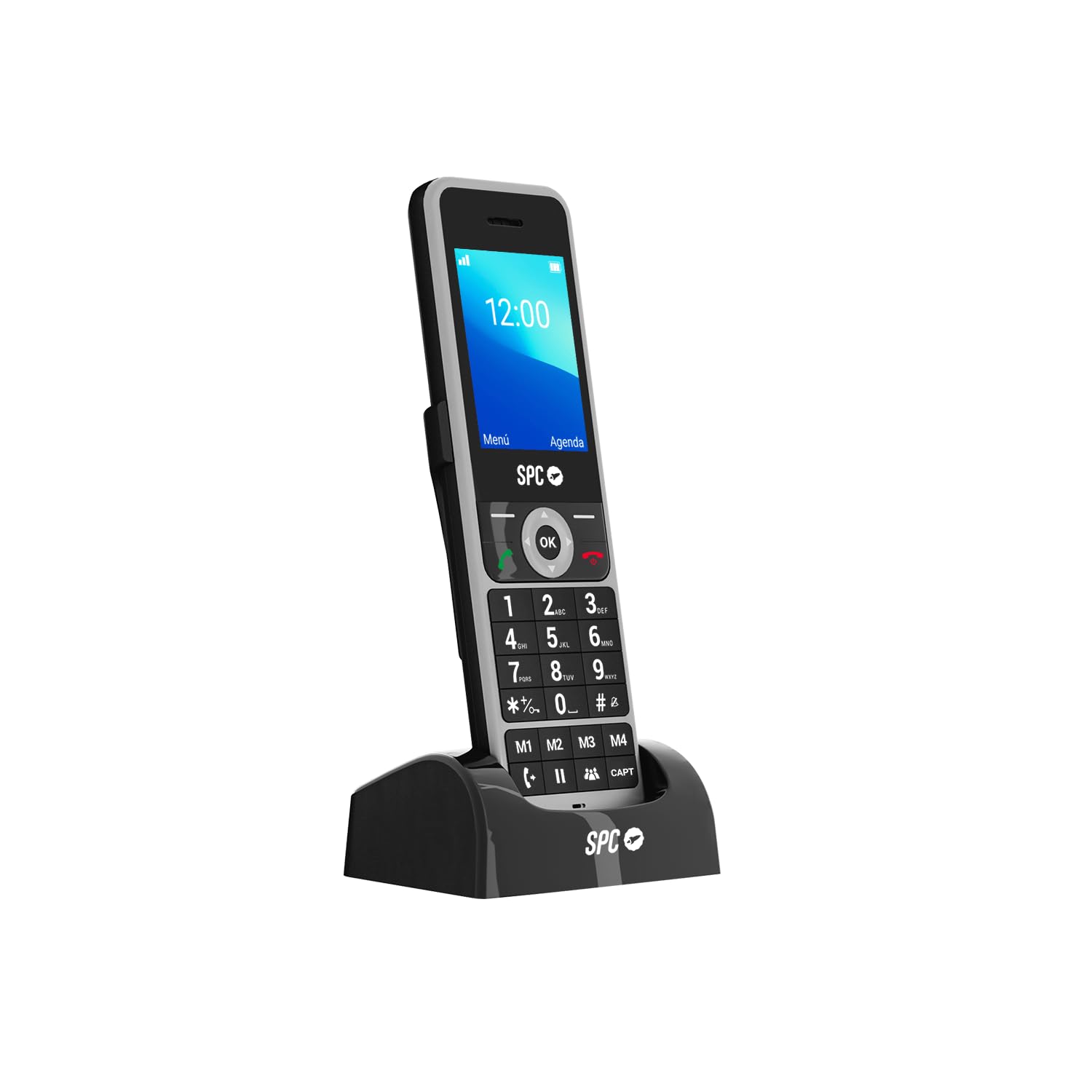 SPC WD100 – Telefono cordless con SIM e dock di ricarica | Chiamate 4G, VoLTE e VoWiFi | Display TFT da 2,4" | Ambiente Android | Configurazione remota | Bluetooth e Wi-Fi | 4 memorie rapide