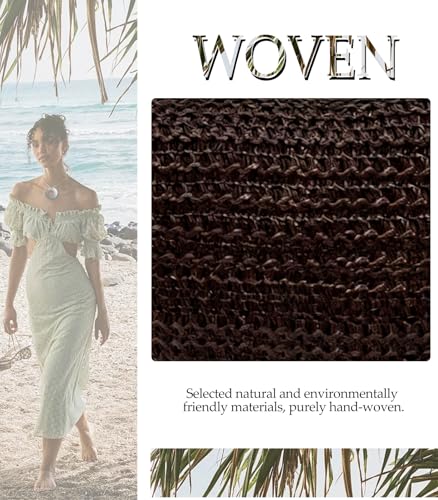 Image of Straw Crossbody Bags for Women Beach Woven Hobo Handbag Summer Chic Crescent Shoulder Purses with Adjustable Strap 2026