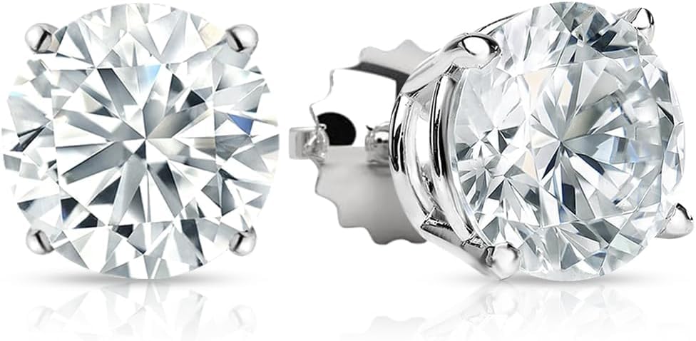 Diamond2Deal 14k White Gold Round Lab Grown Diamond Stud Earrings (1ct to 6ct, D-E Color, VS Clarity)4