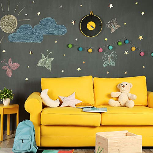 32 Pcs Removable Acrylic Mirror Setting Wall Sticker Star Pattern Diy Mirror Stickers For Kids Nursery Art Room Bedroom Background Decor (Gold) #TOP5