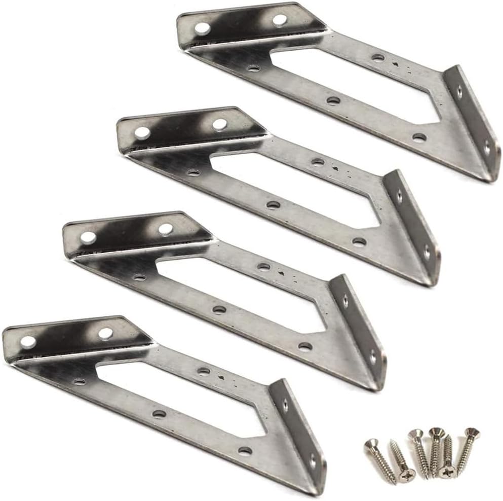 146x50mm Wall Mount Shelf Bracket Stainless Steel Corner Brace Angle Bracket Shelf Support (Pack of 4)
