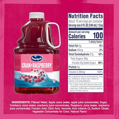 Image of Ocean Spray Cran-Raspberry Cranberry Raspberry Juice Drink, 101.4 Fl Oz Bottle