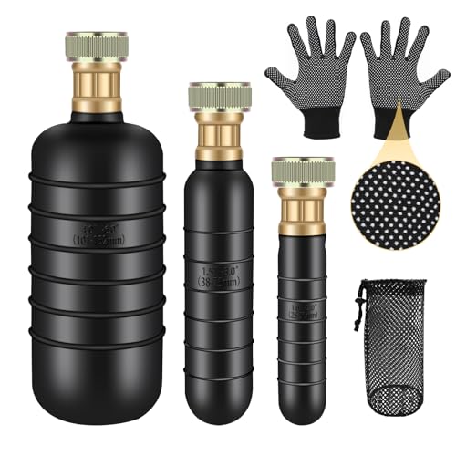 Coldairsoap Vejigas de limpieza de drenaje, 3 piezas con guantes, limpiadores de drenaje de goma para tubos de drenaje de 1 a 6 pulgadas, kits de bloqueo de drenaje con bolsa para baño, cocina,