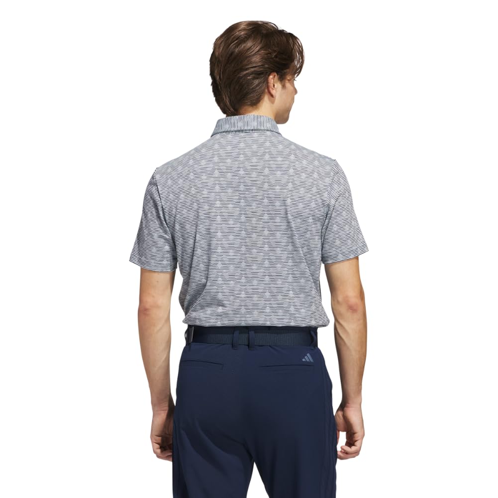 adidas Męska koszulka polo w paski z nadrukiem Go-to z nadrukiem w paski (1 opakowanie), Wonder Blue Melange/Collegiate Navy, XL