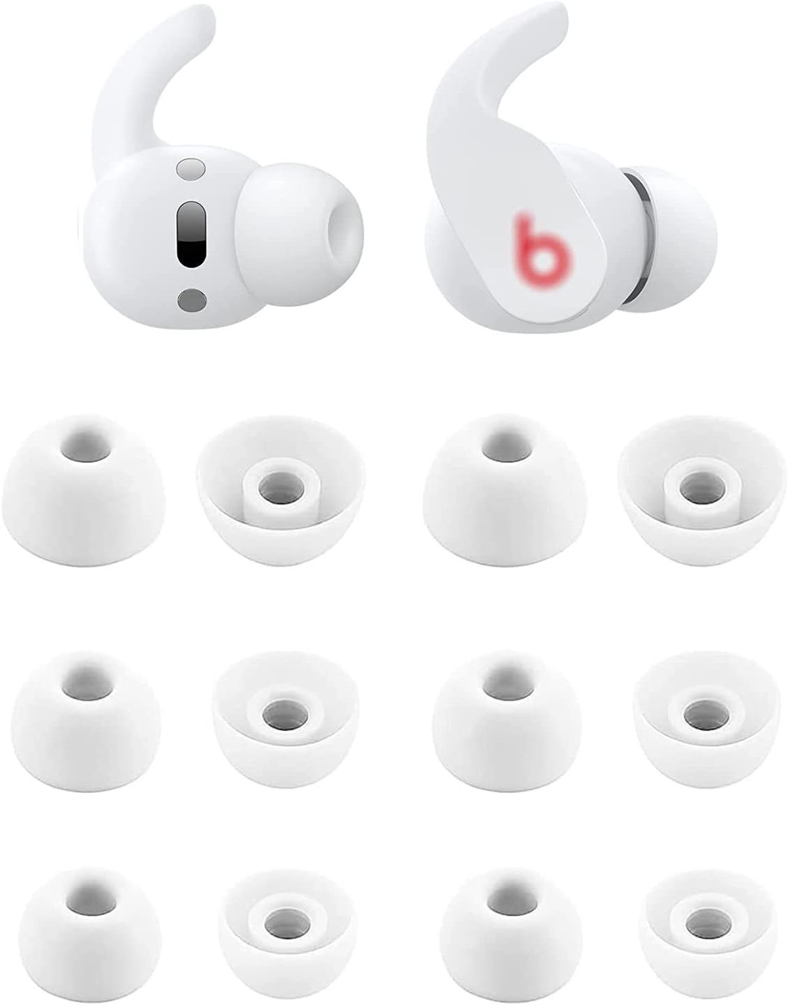 Ear Tips Compatible with Beats Fit Pro Earbuds & Studio Buds, S/M/L Sizes 6 Pairs Soft Silicone Replacement Tips Earbud Covers Eartips Compatible with Beats Studio Buds & Fit Pro, White 12