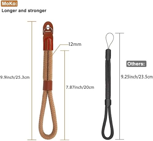 Moko Camera Hand Wrist Strap [2 Pack], Cotton Adjustable Camera Hand Grip Strap Wristband Stability Security For Fujifilm/Nikon/Canon/Sony/Olympus/Panasonic/Slr/Dslr Digital Cameras - Black/Brown #TOP4