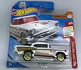 Hot Wheels 2018 '57 Chevy White 4/6 Holiday Racers 100/365 (Short Card)