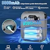 Spopal Campingdusche Tragbare, [USB-Laden 8000mAh] Camping Dusche mit Pumpe, Mobile Dusche Outdoor Set mit Duschkopf und 2M Schlauch für Camping Garten Autowaschen Strand Reisen Haustier (Grau)