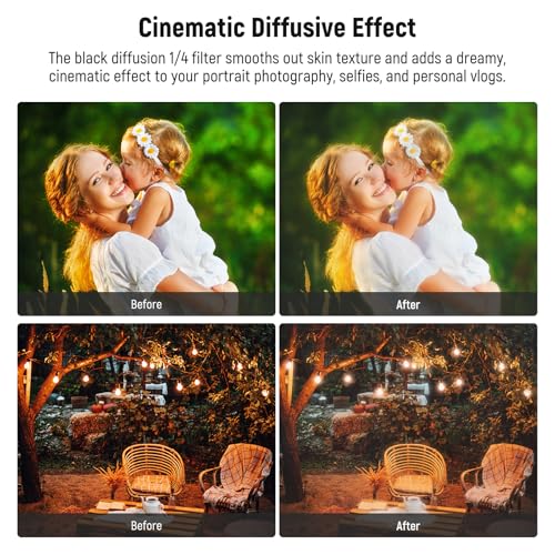 Filtre CPL 77mm en verre optique et diffuseur brume noire de précision - 4