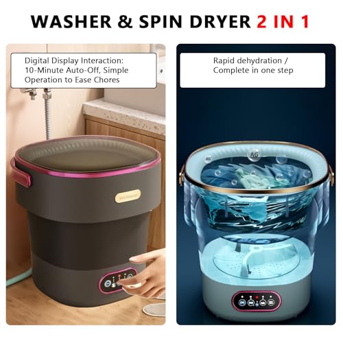 Mini Waschmaschine, 15L Tragbare Mini-Waschmaschine, Reisewaschmaschine, Faltbare Wasch maschine, Camping Waschmaschine Kleiner Kleidung Wasch-maschine für Zuhause, Wohnungen, Wohnheime